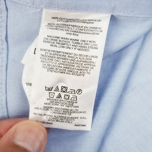 Brooks Brothers 346 Slim fit 15.5 4/5 Blue Shirt - Picture 5 of 5